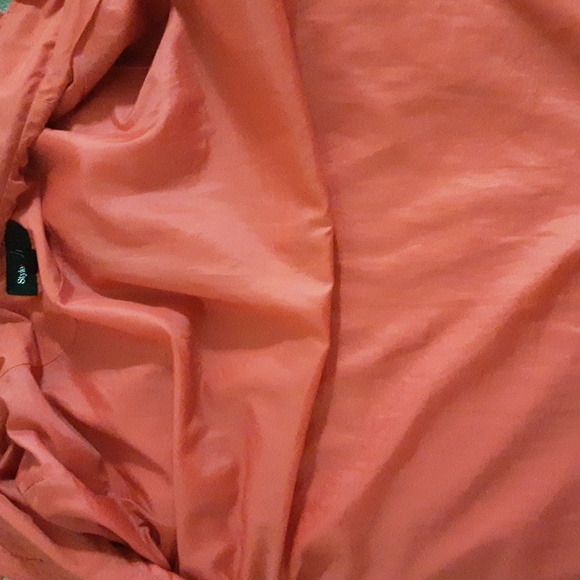Style & Co Sport Rain WindBraker Jacquet Coat Women L hooded Orange Outdoor - Picture 7 of 9